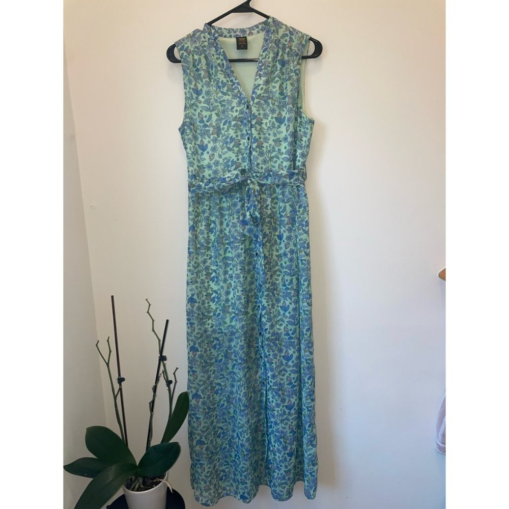 Disney Blue and Green Floral Maxi Dress